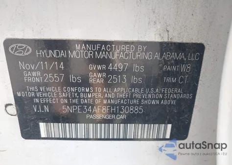 2015 Hyundai Sonata Sport from USA, damaged, VIN 5NPE34AF8FH130885